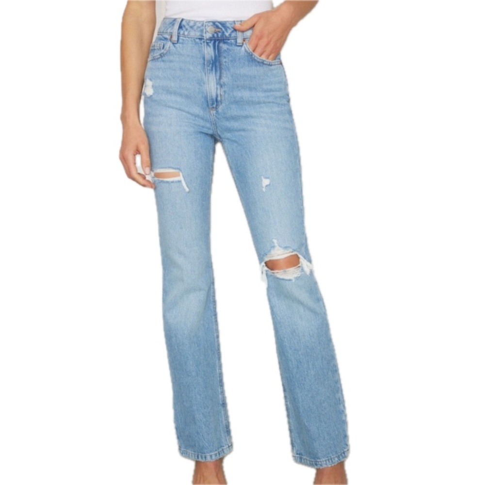Dynamite Light Blue Distressed Boot Cut Jeans